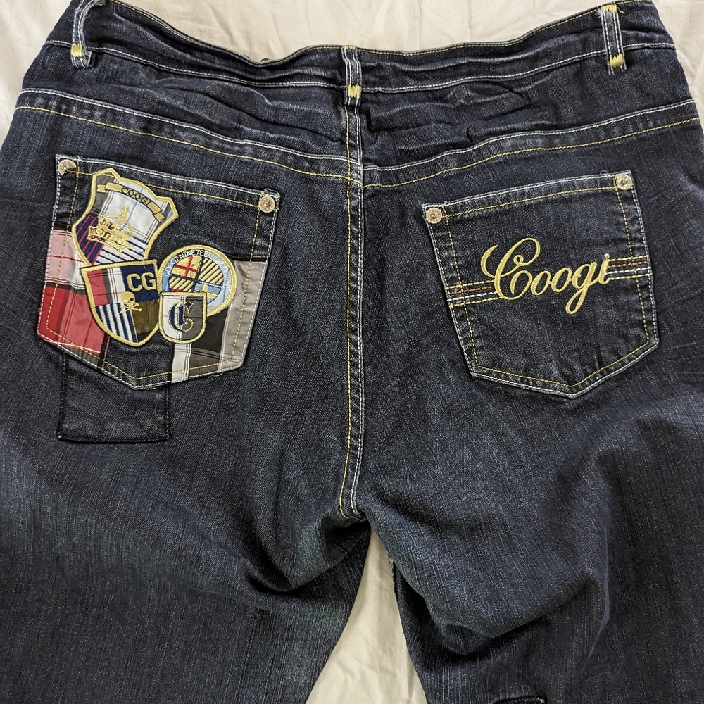 COOGI Patchwork Dark Denim Jeans - Picture 2 of 16
